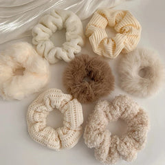 Winter Plush Hair Scrunchies