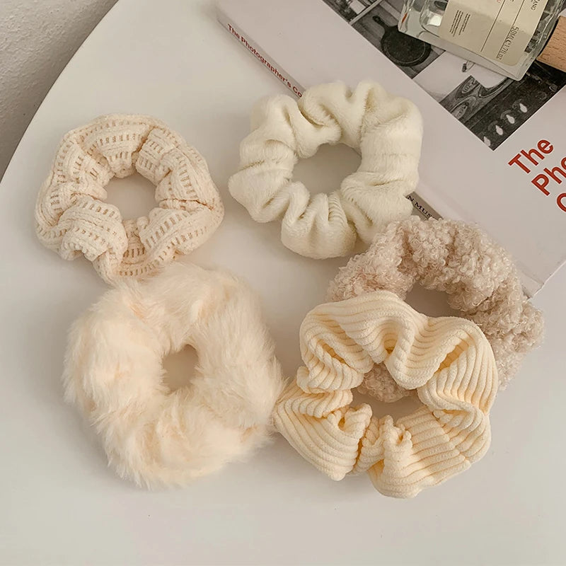 Winter Plush Hair Scrunchies