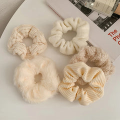 Winter Plush Hair Scrunchies