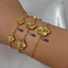 Golden Clover Adjustable Bracelet