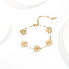 Golden Clover Adjustable Bracelet