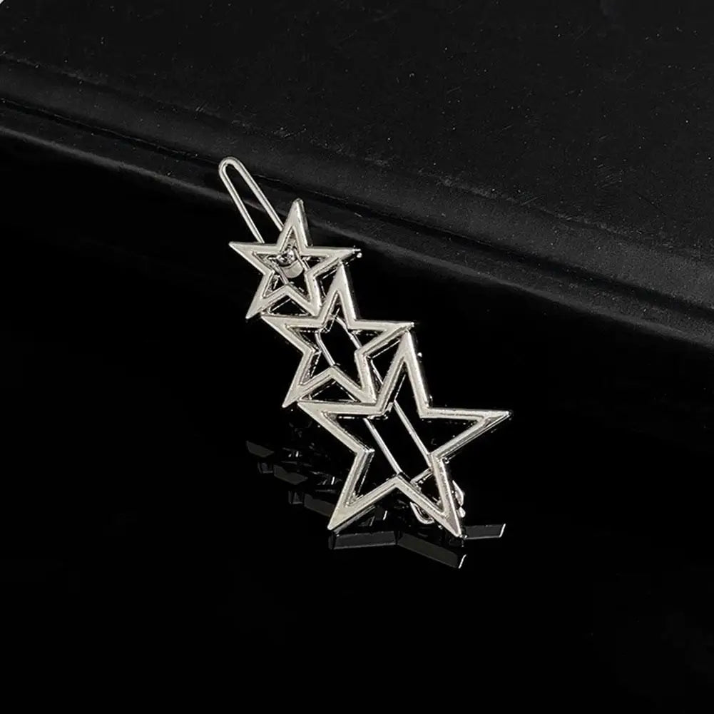 Heart & Star Metal Hair Clip Set