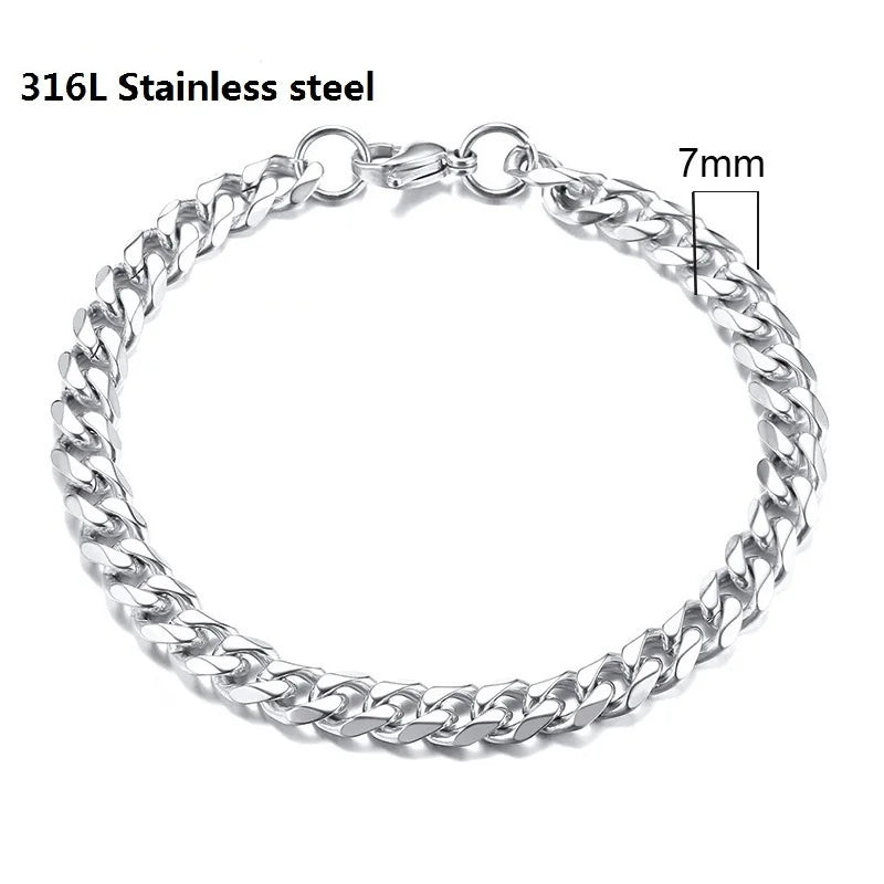 Stainless Steel Cuban Chain Bracelet