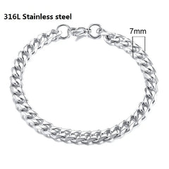 Stainless Steel Cuban Chain Bracelet