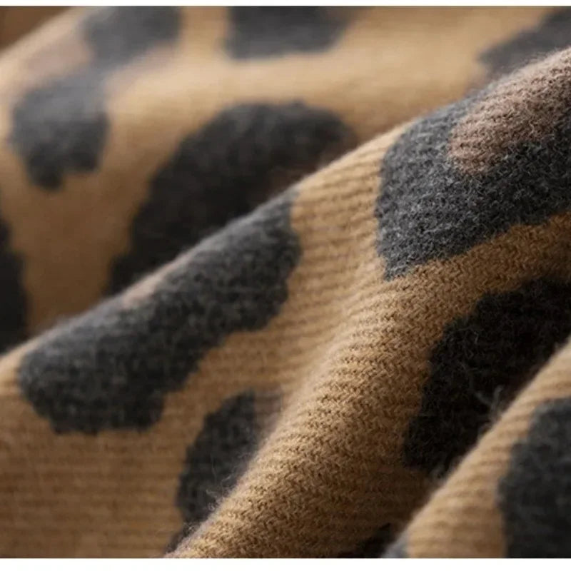 Leopard Print Winter Scarf