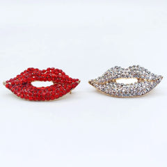 Sexy Lip Rhinestone Brooch