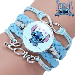 Disney Stitch Cartoon Leather Bracelet