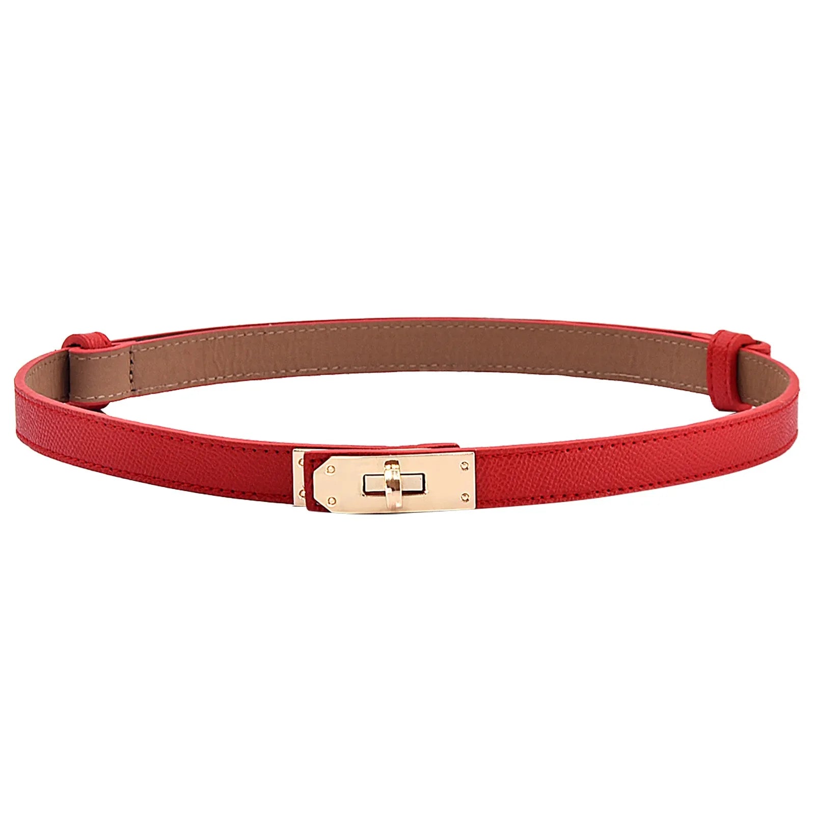 Elegant PU Leather Skinny Belt