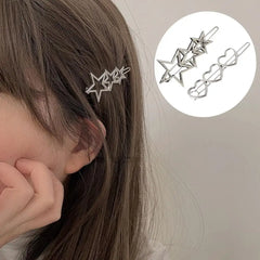 Heart & Star Metal Hair Clip Set